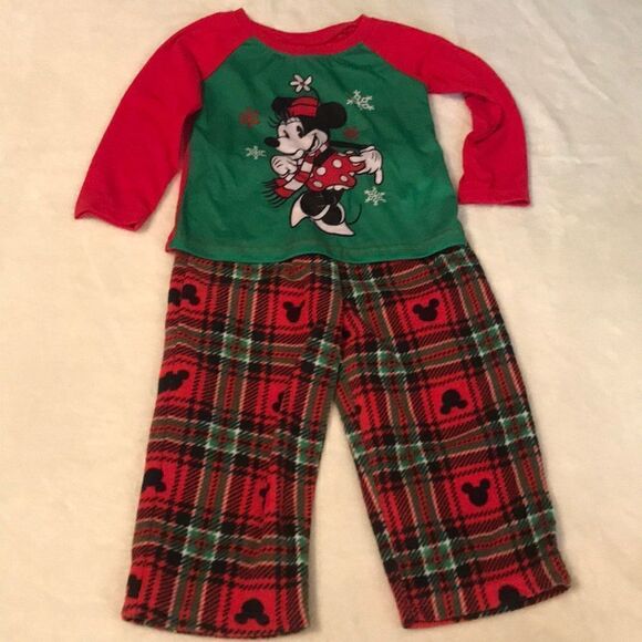 Disney Minnie Mouse Flannel Pajamas - Size 3T - Picture 1 of 6